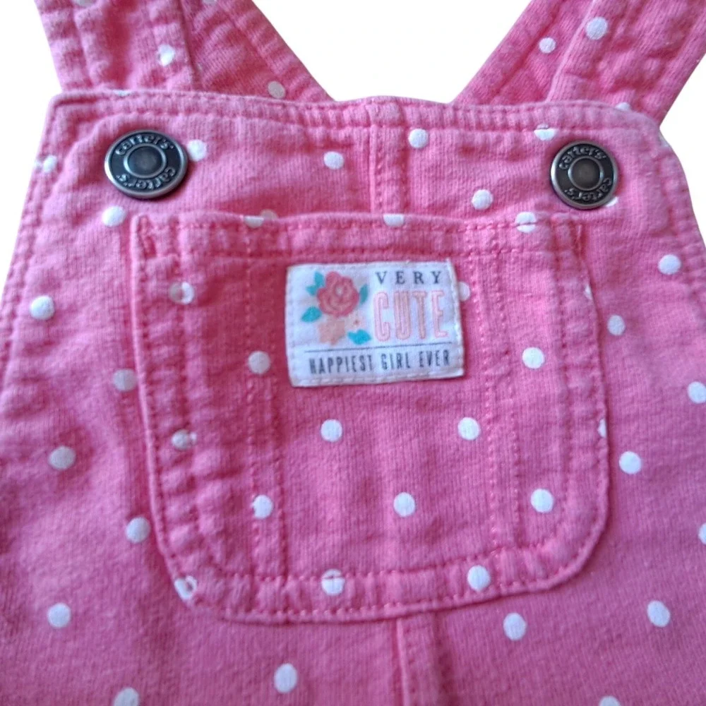 Carters Pink Polka Dot‎ Overalls 18 Months